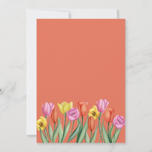 Floral Tulpen Verjaardagsfeest Kaart (Achterkant)