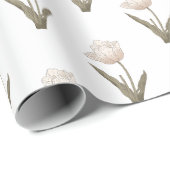 Floral Tulps Hand Drawn Baby shower Cadeaupapier (Rol Hoek)