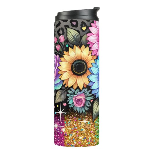 Floral Tumbler Sublimation Wrap Design | droogtrom Thermosbeker (Gedraaid links)