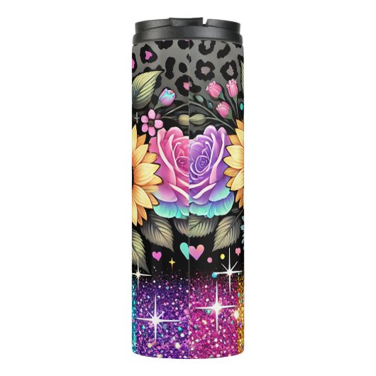 Floral Tumbler Sublimation Wrap Design | droogtrom Thermosbeker (Achterkant)