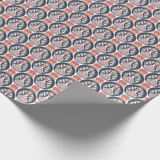 Floral Turkey Folk Art Pattern Cadeaupapier (Hoek)