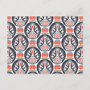 Floral Turkey Folk Art Pattern Feestdagenkaart