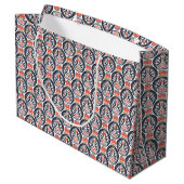 Floral Turkey Folk Art Pattern Groot Cadeauzakje (Achterkant Gekanteld)