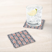 Floral Turkey Folk Art Pattern Kartonnen Onderzetters (Insitu)