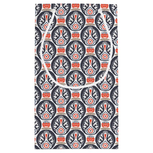 Floral Turkey Folk Art Pattern Klein Cadeauzakje (Achterkant)