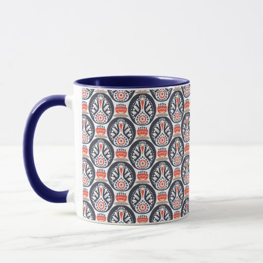Floral Turkey Folk Art Pattern Mok (Links)