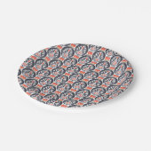 Floral Turkey Folk Art Pattern Papieren Bordje (Gekanteld)