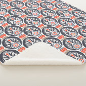 Floral Turkey Folk Art Pattern Sherpa Deken (3/4)