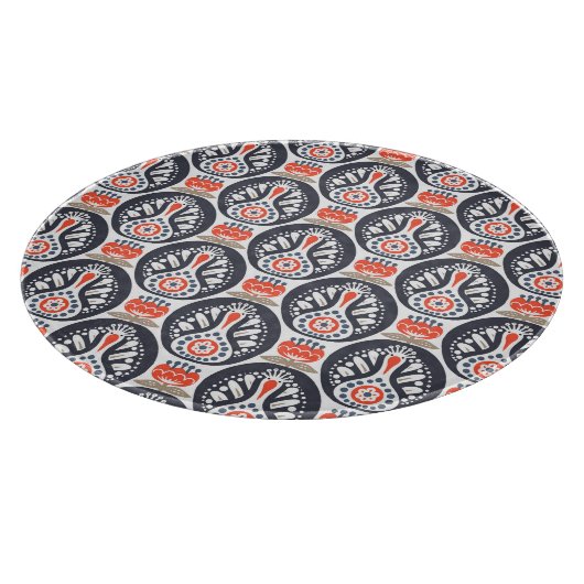 Floral Turkey Folk Art Pattern Snijplank (Hoek)