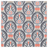Floral Turkey Folk Art Pattern Stof (Close Up)