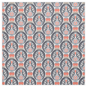 Floral Turkey Folk Art Pattern Stof