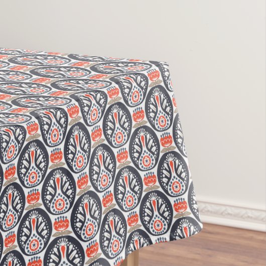 Floral Turkey Folk Art Pattern Tafelkleed (Voorbeeld)