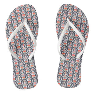 Floral Turkey Folk Art Pattern Teenslippers