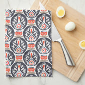 Floral Turkey Folk Art Pattern Theedoek (Quarter Fold)