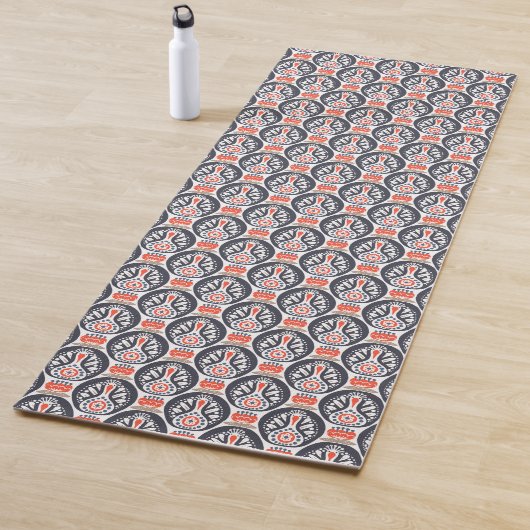 Floral Turkey Folk Art Pattern Yogamat (In situ)