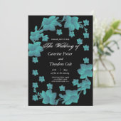 Floral, turkooizen bloemen kaart (Staand voorkant)