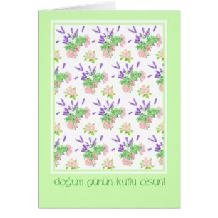Floral Turks Taal Groet Verjaardag
