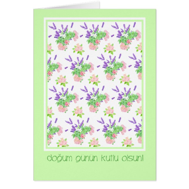  Floral Turks Taal Groet Verjaardag (Voorkant)