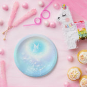 Floral Turquoise  Butterfly Papieren Bordje (Feest)