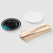 Floral Turquoise en Mauve Elegant Rhinestone Handwaaier (Niet-gemonteerd)