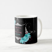 Floral Turquoise en Mauve Elegant Rhinestone Koffiemok (Voorkant rechts)