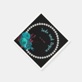 Floral Turquoise en Mauve Elegant Rhinestone Servet (Hoek)