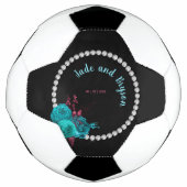 Floral Turquoise en Mauve Elegant Rhinestone Voetbal (Voorkant)