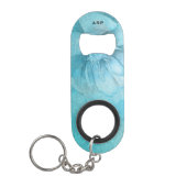 *~* Floral Turquoise Hemelse Glitter Waterverf Mini Flessenopener (Voorkant)