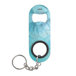 *~* Floral Turquoise Hemelse Glitter Waterverf Mini Flessenopener