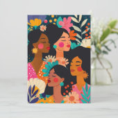 Floral Turquoise Internationale Vrouwendag Kaart (Staand voorkant)