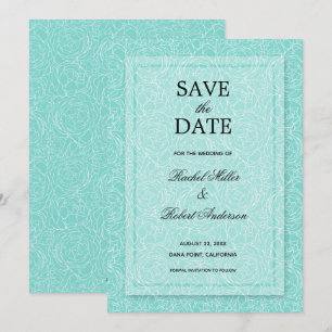 Floral Turquoise Save The Date
