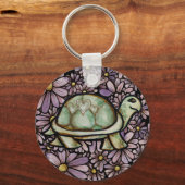 Floral Turtle Love Cantle Heart shell Sleutelhanger (Voorkant)