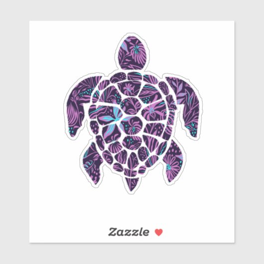 Floral Turtle Sticker (Vel)