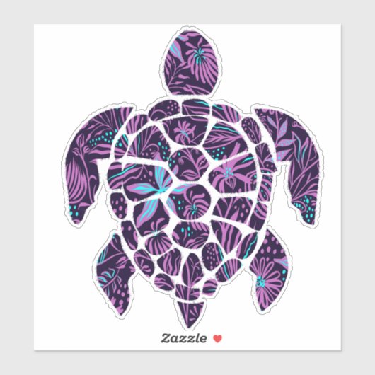 Floral Turtle Sticker (Vel)