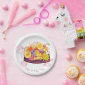 Floral Turtle Verjaardagsfeest Papieren Bordje (Feest)