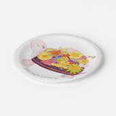 Floral Turtle Verjaardagsfeest Papieren Bordje (Gekanteld)