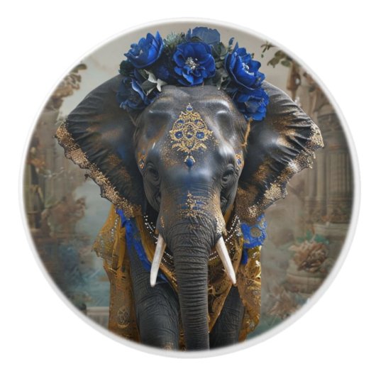 Floral Tusk Serenity Keramische Knop (Voorkant)