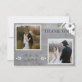  Floral twee foto Bedankkaart (Voorkant)