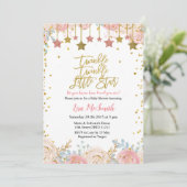 Floral Twinkle Twinkle Little Star Baby shower Kaart (Staand voorkant)