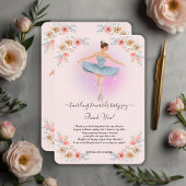 Floral Twirling Ballerina Waterverf Baby shower Bedankkaart