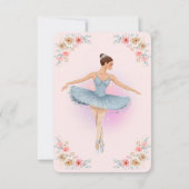 Floral Twirling Ballerina Waterverf Baby shower Bedankkaart (Achterkant)