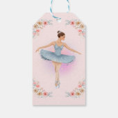 Floral Twirling Ballerina Waterverf Baby shower Cadeaulabel (Achterkant)