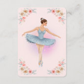 Floral Twirling Ballerina Waterverf Baby shower Informatiekaartje (Achterkant)