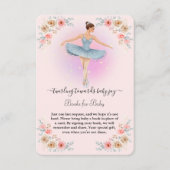 Floral Twirling Ballerina Waterverf Baby shower Informatiekaartje (Voorkant)