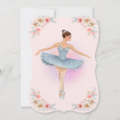 Floral Twirling Ballerina Waterverf Baby shower Kaart (Achterkant)