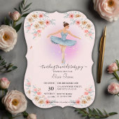 Floral Twirling Ballerina Waterverf Baby shower Kaart