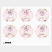 Floral Twirling Ballerina Waterverf Baby shower Ronde Sticker (Vel)
