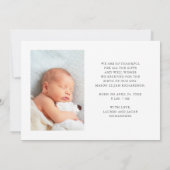 Floral Two Photo Baby Birth Announounge Hartelijk  Bedankkaart (Achterkant)