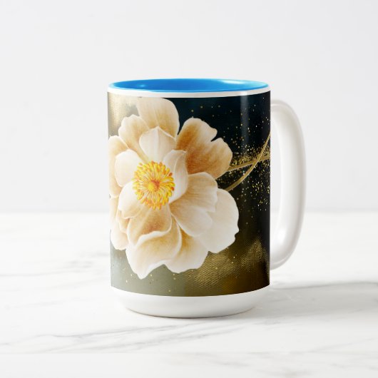 Floral Two-Tone Coffee Mok (Voorkant rechts)