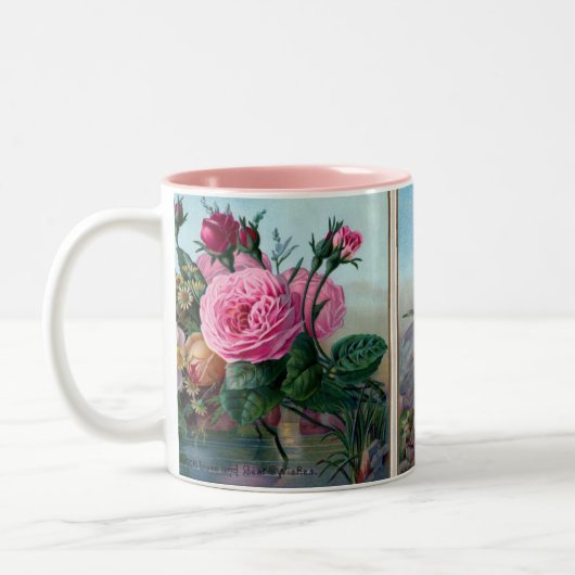  Floral Two-Tone Coffee Mok (Links)